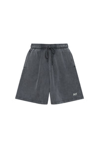 "LOGO EMBROIDERY WASHED BLACK" SHORTS