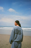 "GOOD VIBES AHEAD BLUE WASHED" CREWNECK
