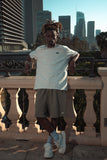 "LOGO EMBROIDERY WASHED OLIVE" SHORTS